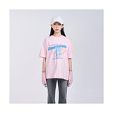 アクメドラビ(acme' de la vi)  CHECKERBOARD HEART BEAR SHORT SLEEVE T-SHIRT LIGHT PINK