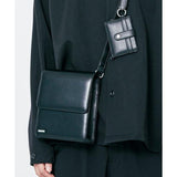 SSY(エスエスワイ) minimal bar square leather bag & multi card wallet black (L size)