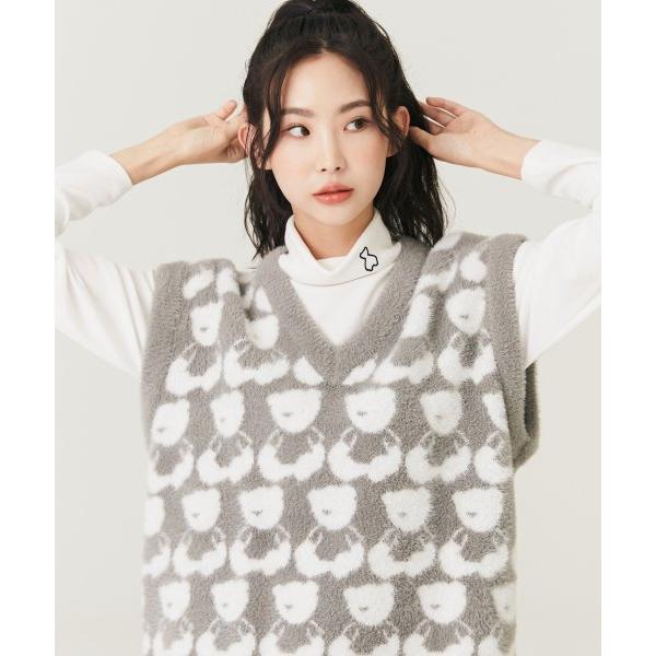 AQO_studiospace(アコスタジオスペース)       BEAR ECO FUR VEST GREY