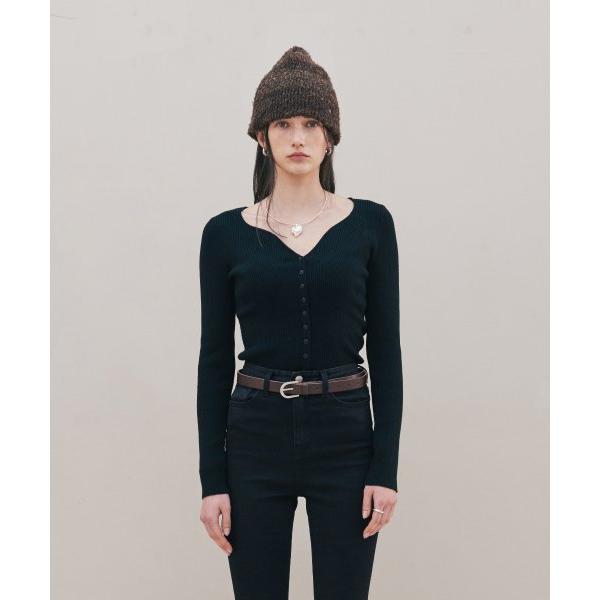 TMO BY 13MONTH（ティーエムオーバイサーティンマンス） UNIQUE NECKLINE CARDIGAN (BLACK)