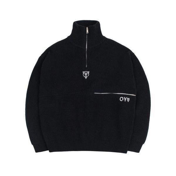 オーワイ(OY) SIDE ZIPPER POLA LOGO KNIT-BLACK – UNDERSTUDY CLUB