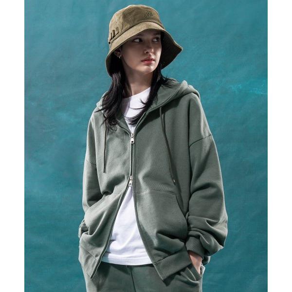 ティーダブリューエヌ(TWN)  Stance Overfit Hoodie Zip-up Khakigray JEHD3419