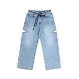 ブラックブロンド(BLACKBLOND) BBD Basic Cutout Overfit Denim Pants (Light Blue)