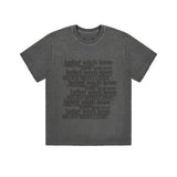 MYDEEPBLUEMEMORIES(マイディープブルーメモリーズ)      belief wish love half t-shirt in charcaol