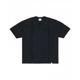 NOMANUAL(ノーマニュアル)    OPEN TUCK T-SHIRT - BLACK