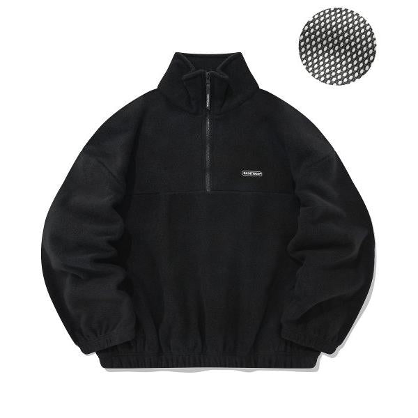 セイントペイン(SAINTPAIN)    SP HEAT LINING FLEECE HALF ZIPUP-BLACK
