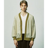 SSY(エスエスワイ)           grunge fisher net knit cardigan basil