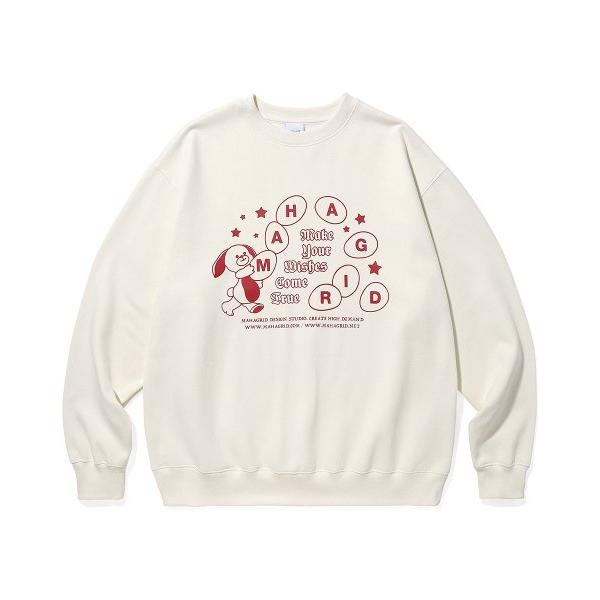 mahagrid (マハグリッド)     WISHES SWEATSHIRT CREAM(MG2CFMM447A)