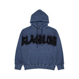 ブラックブロンド(BLACKBLOND)  BBD Front Logo Sprayed Custom Pigment Hoodie (Deep Blue)