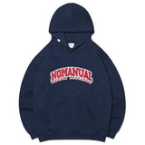 NOMANUAL(ノーマニュアル) ARCH D.R LOGO HOODIE - DARK NAVY