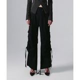 LAYERED WAIST BONDED PANTS (UNISEX / BLACK)