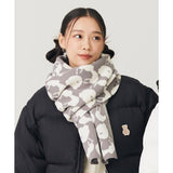 AQO_studiospace(アコスタジオスペース)       BEAR PATTERN KNIT SCARF GREY