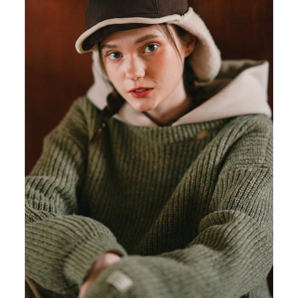 ダブルユーブイプロジェクト(WV PROJECT)   Release Round Knit Khakibeige JNKN7635