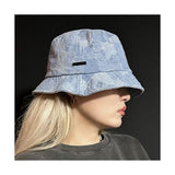 ブラックブロンド(BLACKBLOND)  BBD Patchwork Denim Bucket Hat (Light Blue)