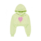 アクメドラビ(acme' de la vi)  SPRAY HEART LOGO CROP HOODIE LIME