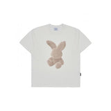 アクメドラビ(acme' de la vi)  CREAM FUZZY RABBIT SHORT SLEEVE T-SHIRT CREAM