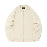 セイントペイン(SAINTPAIN)    SP PBT COLLAR 2WAY ZIPUP KNIT JACKET-IVORY