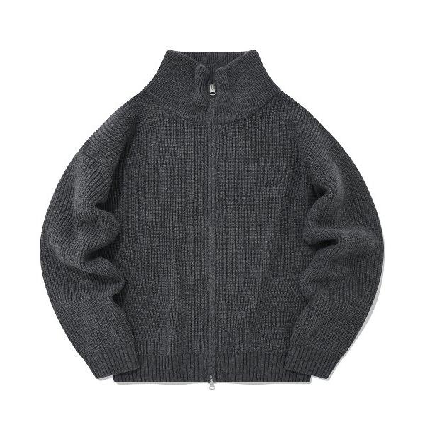 セイントペイン(SAINTPAIN)    SP WOOL 2WAY FULL ZIPUP KNIT JACKET-CHARCOAL