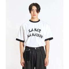 ラメルマメゾン (LA MER MA MAISON) FLOCKING LIP HALF-T WHITE