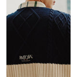 ROMANTIC CROWN(ロマンティック クラウン)    CABLE KNIT SHAWL MUFFLER_NAVY