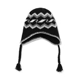 mahagrid (マハグリッド)     KNIT EARFLAP BEANIE BLACK(MG2CFMAB22A)