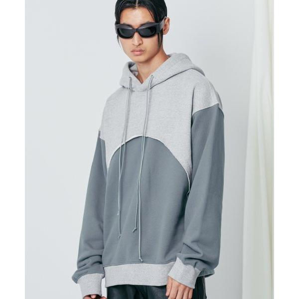 SSY(エスエスワイ) arch panel hoodie grey