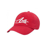 アクメドラビ(acme' de la vi)  SCRIPT LOGO CHAIN EMBROIDERY WASHING BALL CAP RED