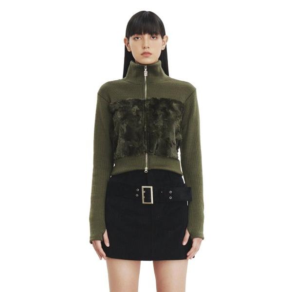 curetty (キュリティー)   C FUR MIXED ZIP-UP_KHAKI