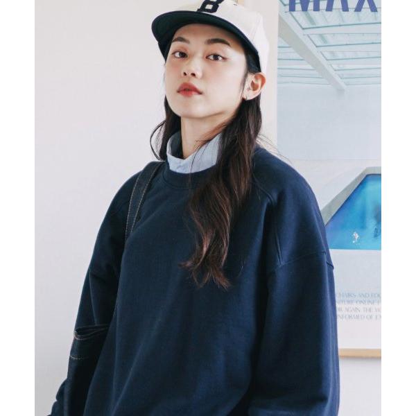 JEMUT (ジェモッ)  Edge Overfit Sweatshirts Darknavy KJMT2437