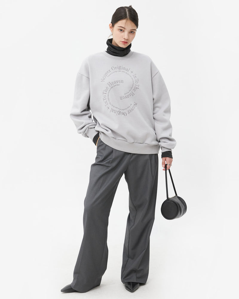 NCOVER（エンカバー）SEMICIRCLE TEXT SWEATSHIRT-GREY