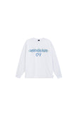 オーワイ(OY) VINE MELTING LOGO LONG SLEEVE-WHITE