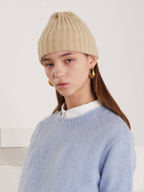 TMO BY 13MONTH（ティーエムオーバイサーティンマンス）CHUNKY RIB BEANIE (BEIGE)