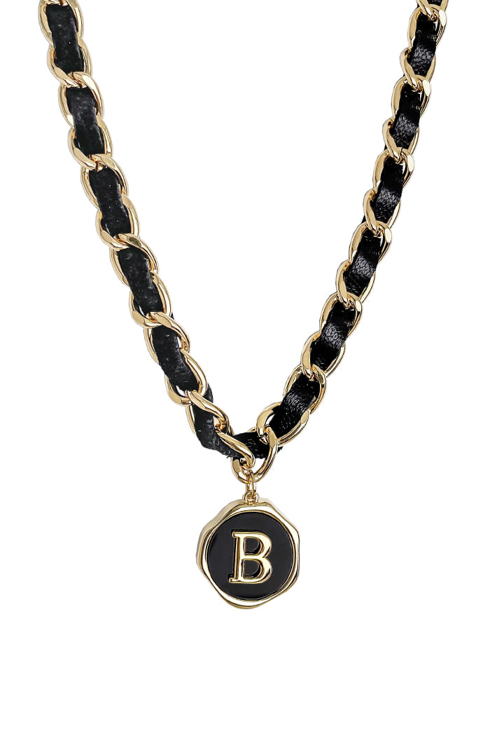 BLACKPURPLE (ブラックパープル) Guerlain Signature B Black Chain Necklace
