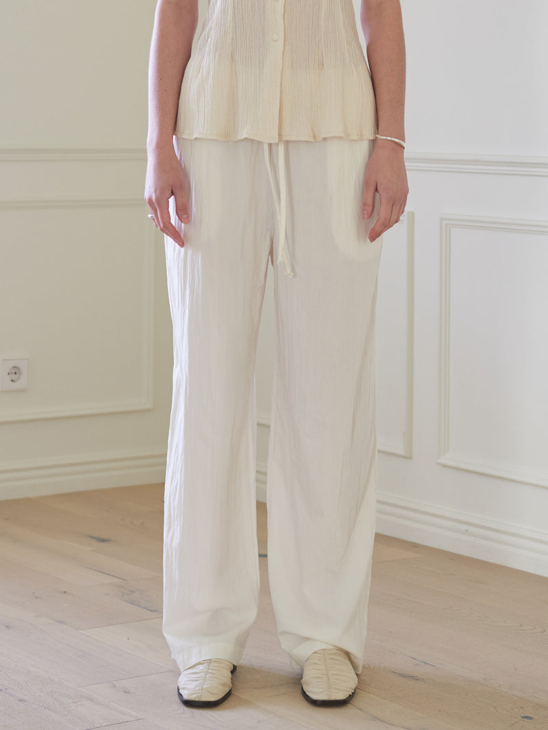 TMO BY 13MONTH（ティーエムオーバイサーティンマンス）BASIC BANDING PANTS (WHITE)