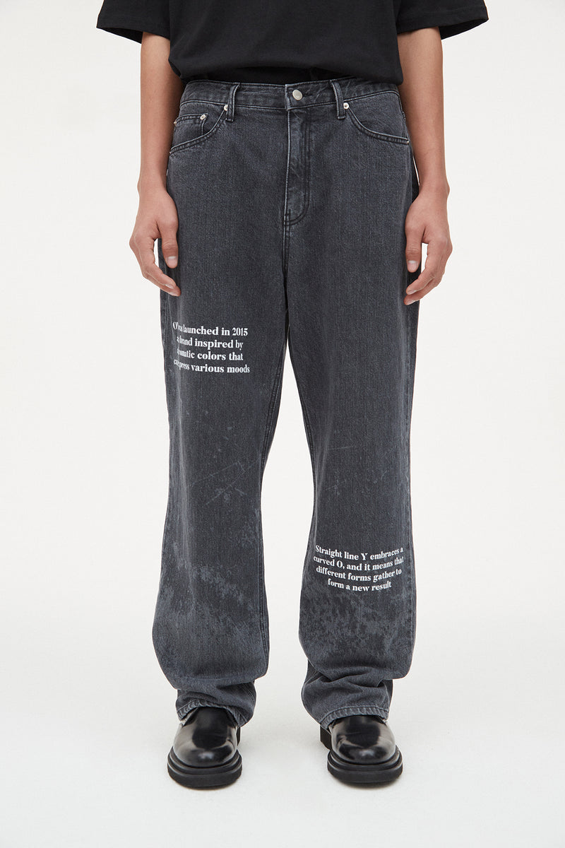 オーワイ(OY) PAINT WASHED PANTS-BLACK