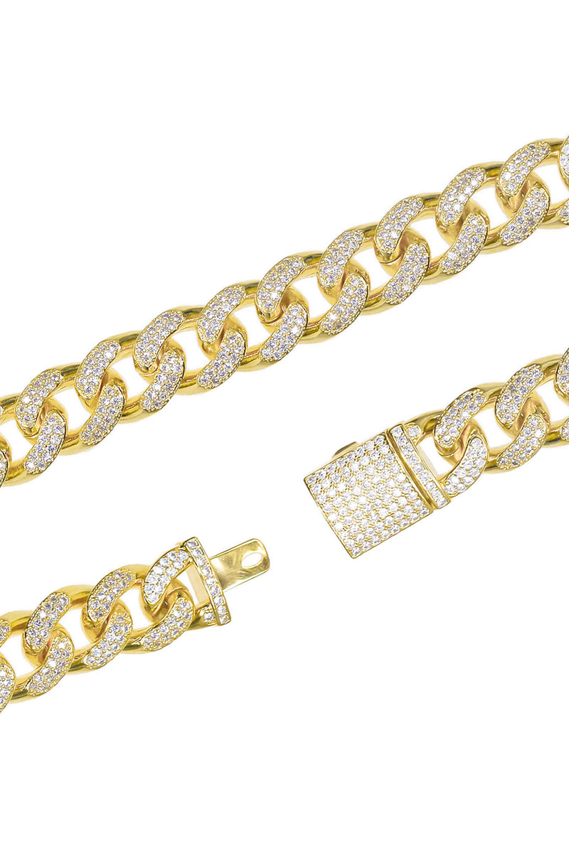 BLACKPURPLE (ブラックパープル)  [BLACKLABEL] BP Ice Bold Kuban Chain Bracelet (GOLD)