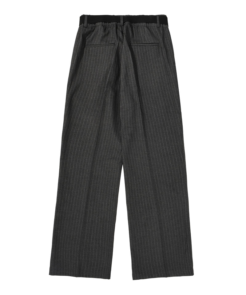 MYDEEPBLUEMEMORIES(マイディープブルーメモリーズ)     WIDE PIN STRIPE TROUSERS in gray