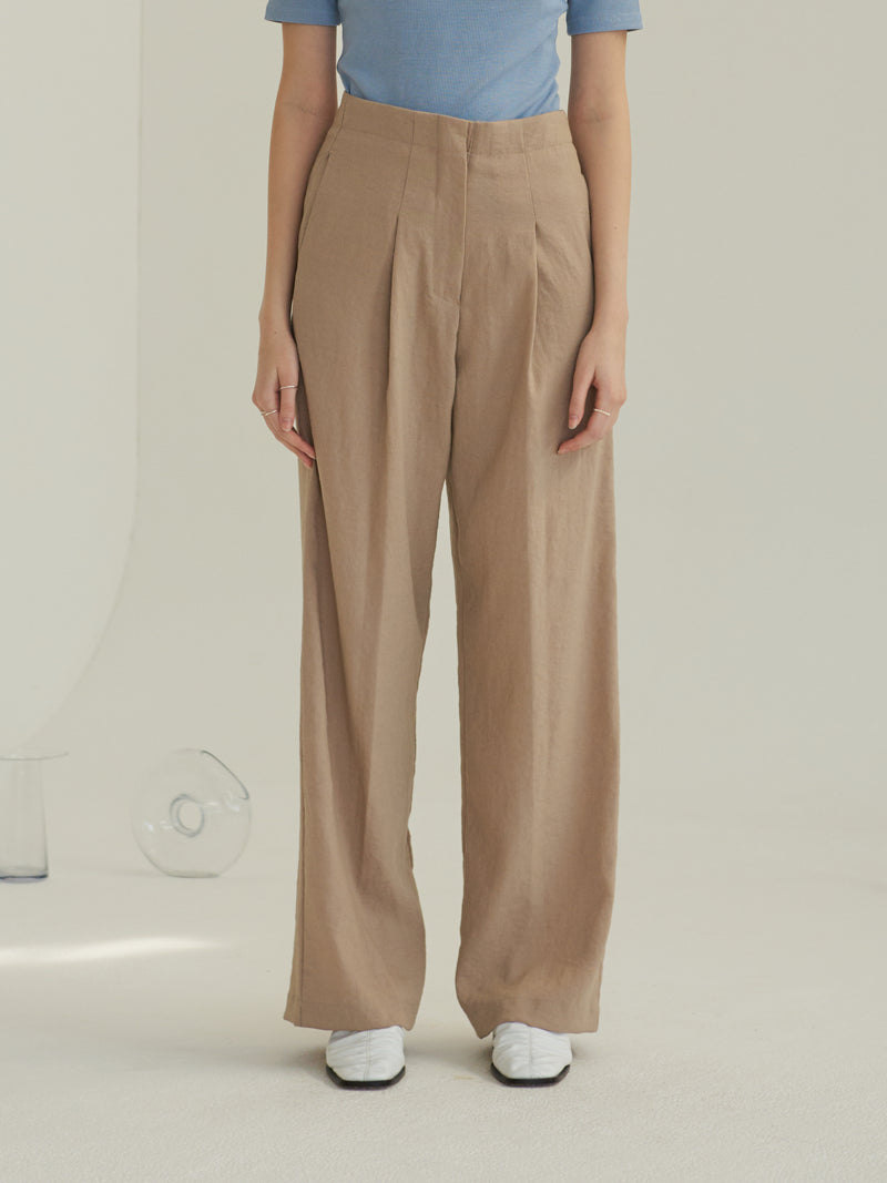 TMO BY 13MONTH（ティーエムオーバイサーティンマンス）ONE TUCK WIDE PANTS (BEIGE)