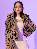 BABLETWO  (ビーエーブルトゥー)       Leopard Crop Fur Jacket (BEIGE)
