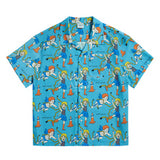 アクメドラビ(acme' de la vie)  ANGEL CHARACTER PATTERN SHIRTS BLUE