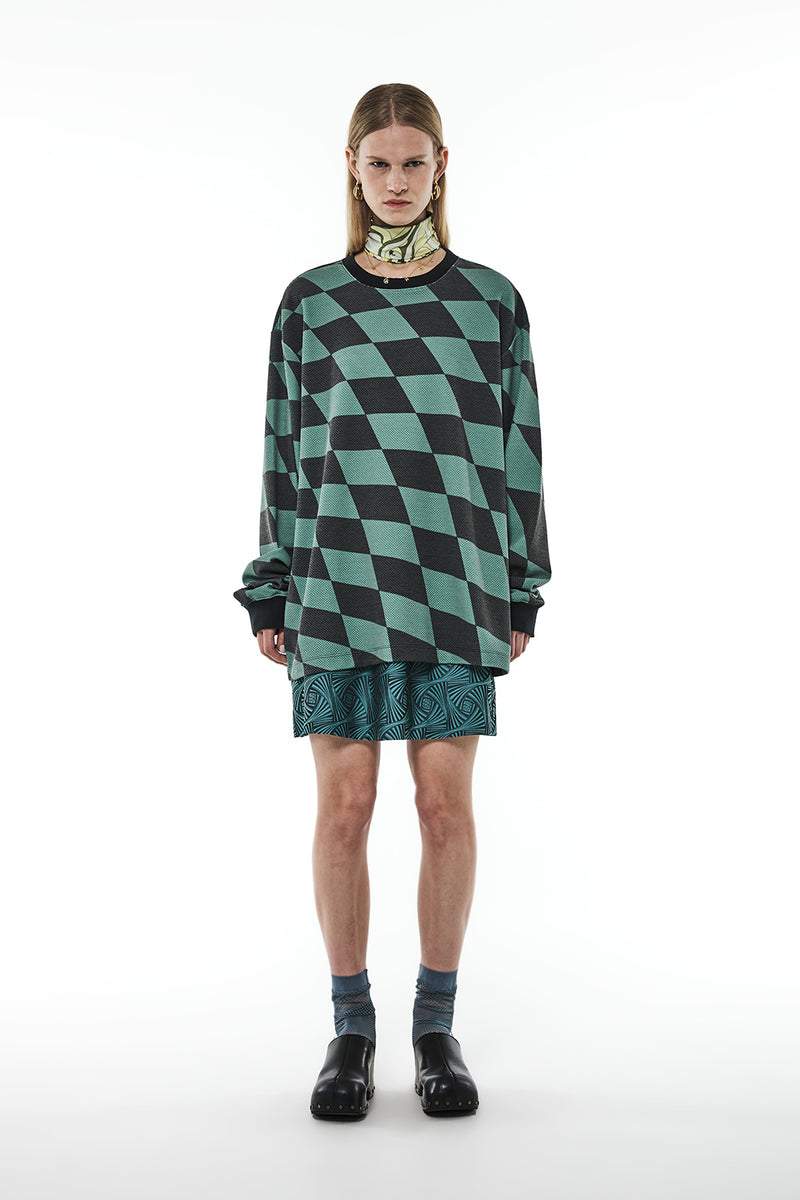 MMIC(エムエムアイシー) CHECKERBOARD WAFFLE L/SL T SHIRT GR