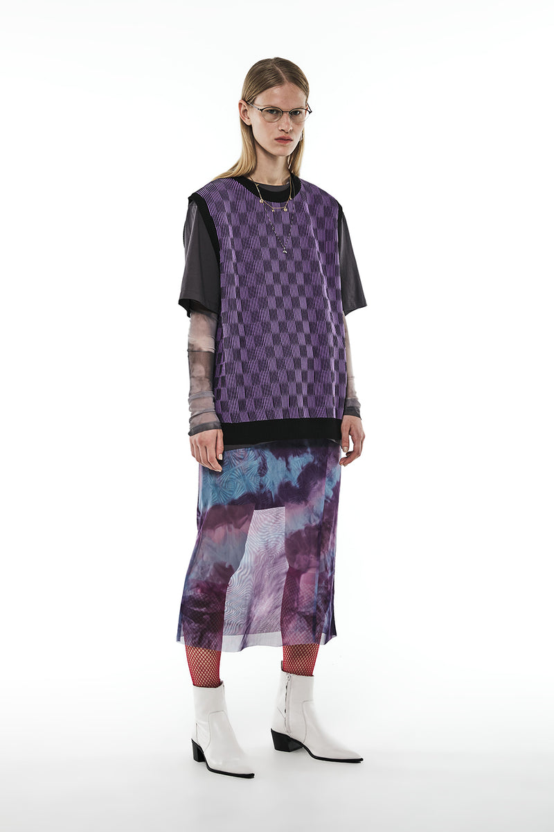 MMIC(エムエムアイシー) CHECKERBOARD TWO FACE VEST PU