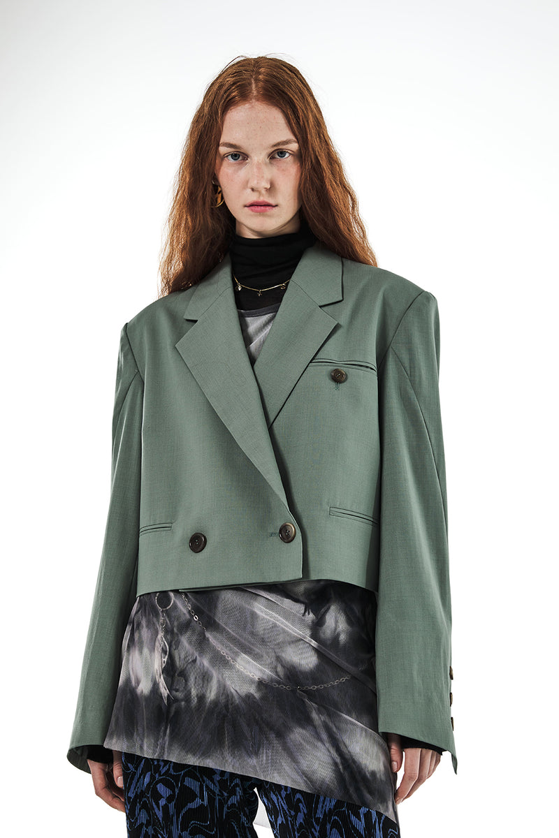 MMIC(エムエムアイシー) WOOL SHORT BLAZER GR