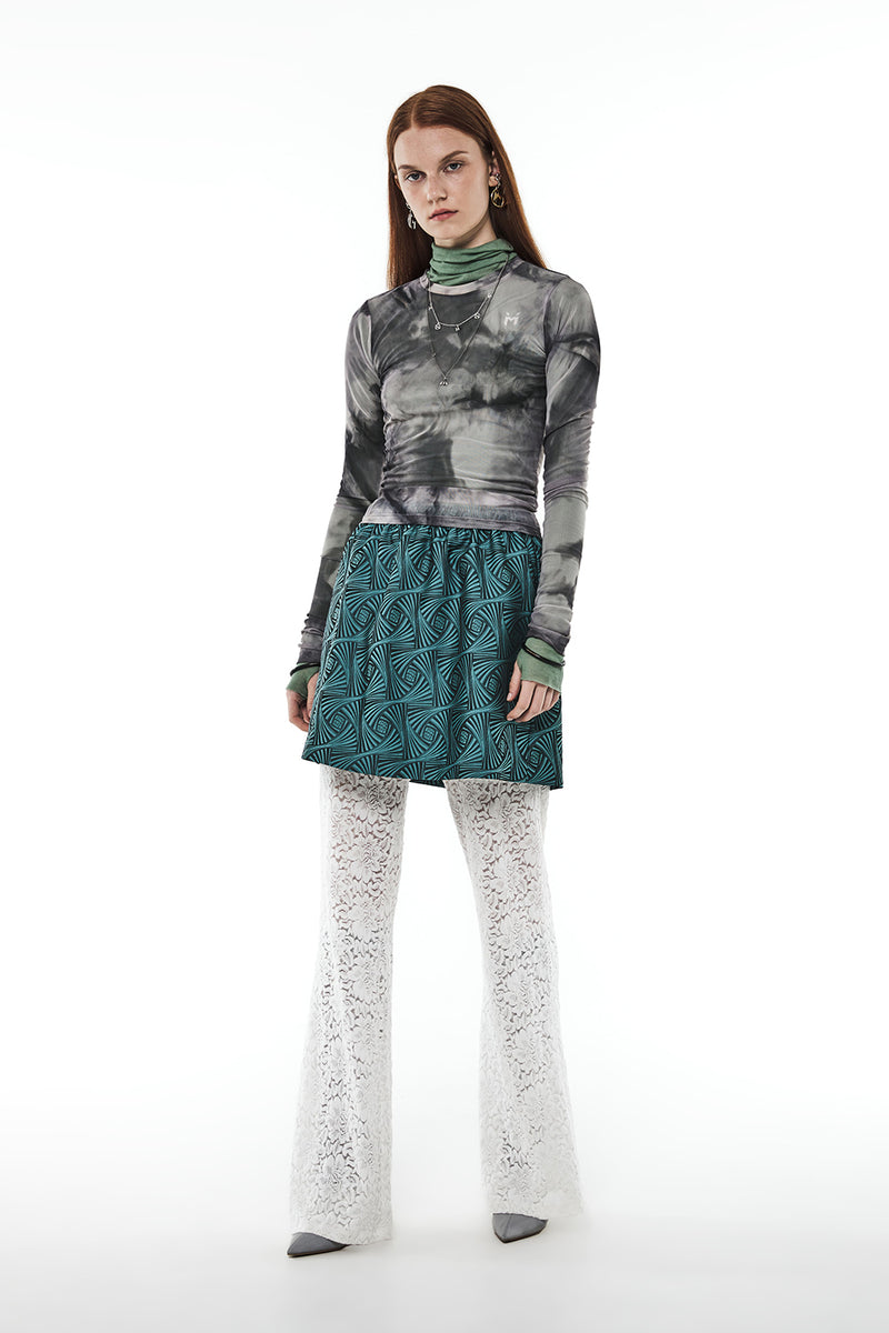 MMIC(エムエムアイシー) TIE DYED MESH L/SL T-SHIRT GY