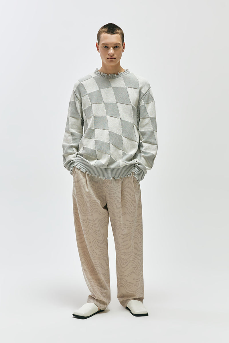 MMIC(エムエムアイシー) TWISTED TEXT WIDE SLACKS BG