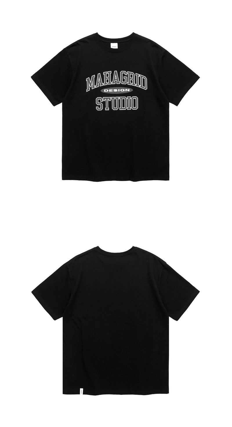 mahagrid (マハグリッド)  COLLEGE LOGO TEE [BLACK/CHARCOAL]