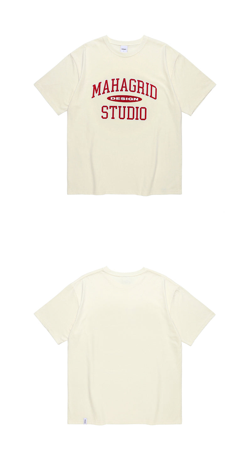 mahagrid (マハグリッド)  COLLEGE LOGO TEE [CREAM]