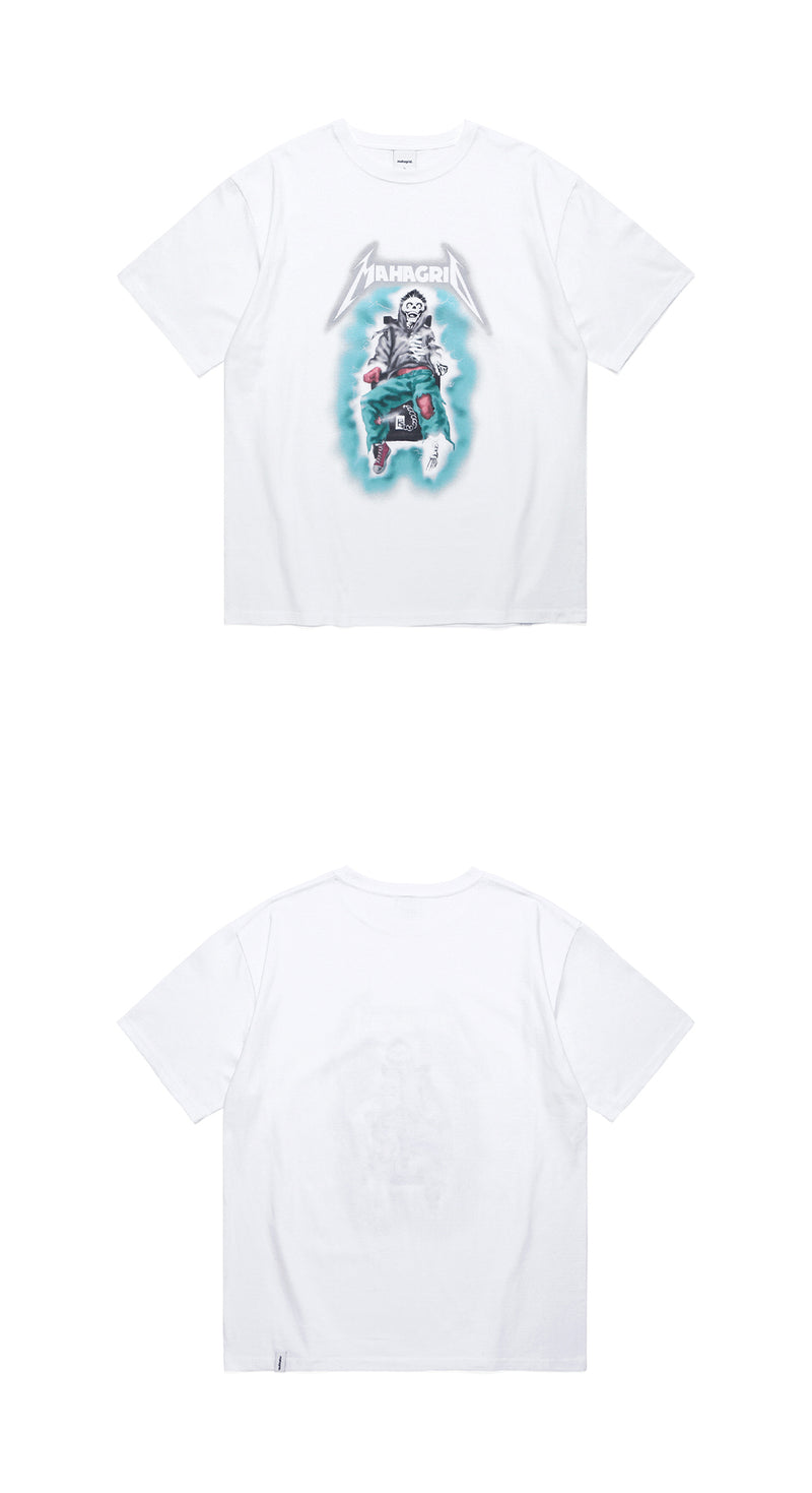 mahagrid (マハグリッド)  THRILLER MAN TEE [WHITE]