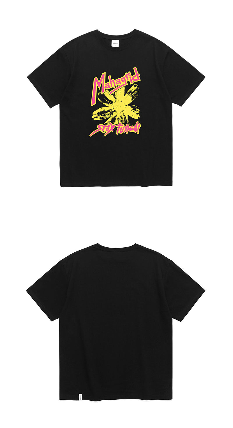 mahagrid (マハグリッド)  FLOWER PRINT TEE [BLACK]