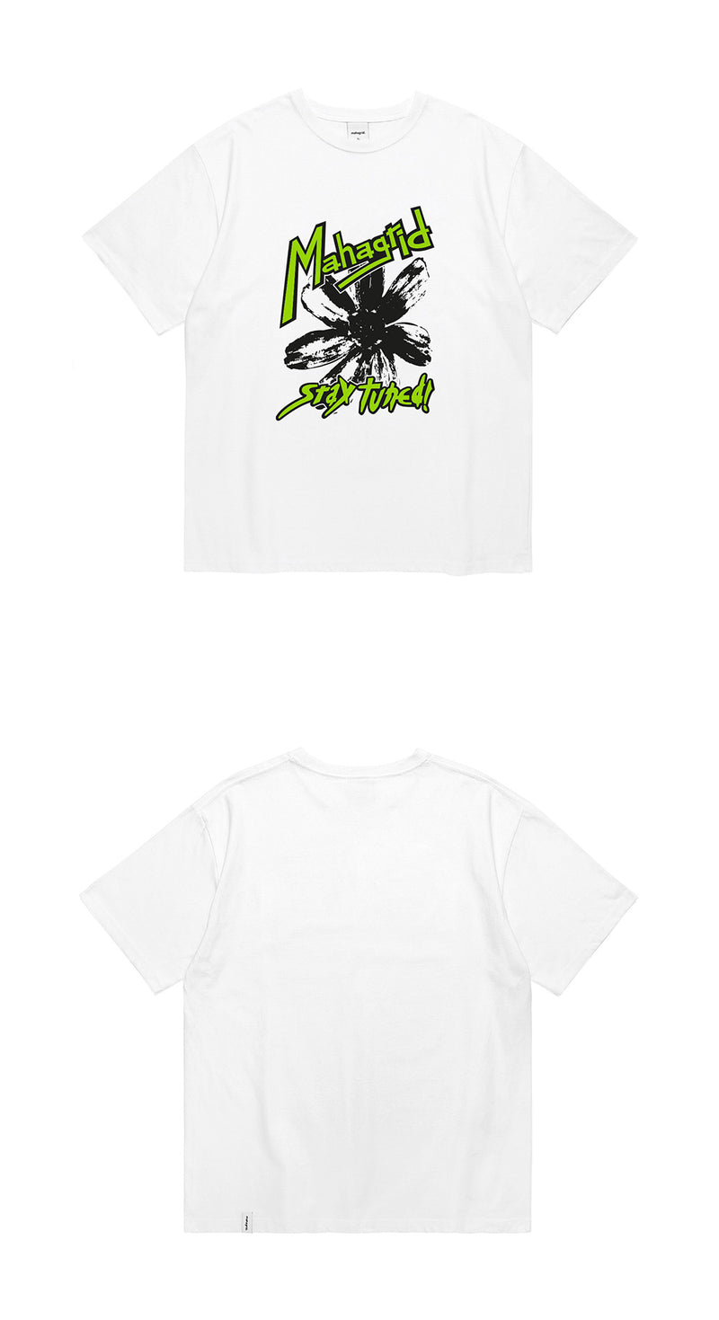 mahagrid (マハグリッド)  FLOWER PRINT TEE [WHITE]